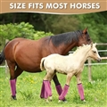 Durable Horse Leg Boots Breathable Mesh Polyester Horse Fly Boots Reduced Fatigue Equestrian Gear - Pink