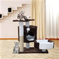 Fun Cat Products House Towers Cat Rubbing Post Climbing Tree Cat Condo Scratching Post Climbing Kitten Bed Climbing Shelf - Brown