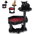 Halloween Bat Cat Tower Big Cats Climbing Tree Cat Condo Scratching Post Two Level Large Cat Climbing Cat Toy - Black