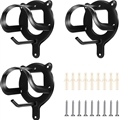 Horse Bridle Rack Bracket Hooks Tubes Screw Tack Storage Halter Hanger Metal Holder Room Blanket Wall Mount - Black 3 Counts