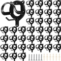 Horse Bridle Rack Bracket Hooks Tubes Screw Tack Storage Halter Hanger Metal Holder Room Blanket Wall Mount - Black 36 Counts