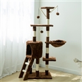 Large Cat Tower For Big Cats Cat Climbing Tree Cat Condo Scratching Post Multi-Level Large Cat Climbing Ladder Stairs - Coffee