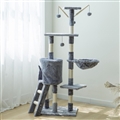 Large Cat Tower For Big Cats Cat Climbing Tree Cat Condo Scratching Post Multi-Level Large Cat Climbing Ladder Stairs - Grey