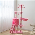 Large Cat Tower For Big Cats Cat Climbing Tree Cat Condo Scratching Post Multi-Level Large Cat Climbing Ladder Stairs - Pink