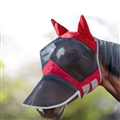 Long Nose Polyester Mosquito Repellent Summer Breathable Horse Fly Mask With Ears Comfortable Mesh Ride Horse Supplies - Red