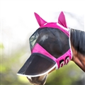 Long Nose Polyester Mosquito Repellent Summer Breathable Horse Fly Mask With Ears Comfortable Mesh Ride Horse Supplies - Rose