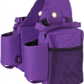 Multi-Purpose Horse Supplies Equestrian Saddle Bag With Water Bottle Holder Durable Nylon Fabric Fit For Riders - Purple