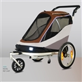 Outdoor Safe Carriers Strollers Large Pet Bicycle Trailer Foldable Cat Dog Handcart Tricycle Dual-use Outdoor Camping Luggage - Brown