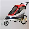 Outdoor Safe Carriers Strollers Large Pet Bicycle Trailer Foldable Cat Dog Handcart Tricycle Dual-use Outdoor Camping Luggage - Red