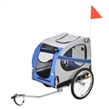 Outdoor Safe Carriers Strollers Large Pet Bike Trailer Foldable Cat Dog Handcart Tricycle Dual-use Outdoor Camping Luggage - Blue Grey