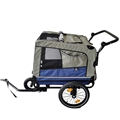 Outdoor Safe Carriers Strollers Large Pet Bike Trailer Foldable Cat Dog Handcart Tricycle Dual-use Outdoor Camping Luggage - Blue