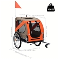 Outdoor Safe Carriers Strollers Large Pet Bike Trailer Foldable Cat Dog Handcart Tricycle Dual-use Outdoor Camping Luggage - Orange