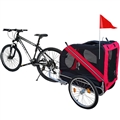 Outdoor Safe Carriers Strollers Large Pet Bike Trailer Foldable Cat Dog Handcart Tricycle Dual-use Outdoor Camping Luggage - Red