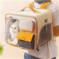 Portable Pet Backpack Handbag Durable Polyester Zipper Closure For Cats Dogs Bags Ideal For Travel Outdoor Use - Beige