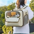 Portable Pet Backpack Handbag Durable Polyester Zipper Closure For Cats Dogs Bags Ideal For Travel Outdoor Use - Brown