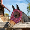 Stretch Lycra Mosquito Repellent Summer Breathable Horse Fly Mask With Ears Comfortable Mesh Rugged Ride Horse Supplies - Stripe Red