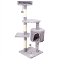 Tall Cat Tree House Towers Cat Post Climber Tree Cat Condo Scratching Post Climbing Frame Cat Post Climbing Shelf - Baby Gray