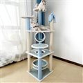 Tall Cats Sturdy House Towers Large Cat 20 lbs+ Climbing Tree Cat Mansion Cat Scratching Post With Bed Cat Climbing Shelves - Blue