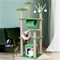 Tall Cats Sturdy House Towers Large Cat 20 lbs+ Climbing Tree Cat Mansion Cat Scratching Post With Bed Cat Climbing Shelves - Green