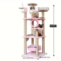 Tall Cats Sturdy House Towers Large Cat Climbing Tree Cat Mansion Cat Scratching Post With Bed Cat Climbing Shelves - Pink