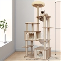 Tall Cats Wooden House Towers Large Cat 20 lbs+ Climbing Tree Cat Mansion Cat Scratching Post With Bed Cat Climbing Shelves - C2