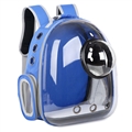 Transparent Spacecraft Backpack Pet Travel Bag Cat Chest Bag Large Capacity Breathable Dog Bag Portable Dog Mobile Bag - Blue