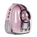 Transparent Spacecraft Backpack Pet Travel Bag Cat Chest Bag Large Capacity Breathable Dog Bag Portable Dog Mobile Bag - Pink