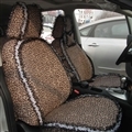 Funky Bud Silk Woman Leopard print Girls Lace Cotton Custom Automobile Car Seat Cover Set - Brown White