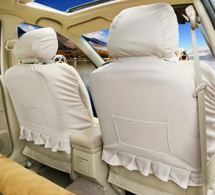 Fashion Winter Warmth Car Seat Cushion Universal Plush Automobile Covers 5pcs Sets - Leaf Brown