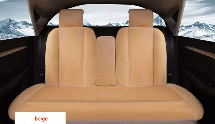 Fashion Winter Warmth Car Seat Cushion Universal Plush Automobile Covers 5pcs Sets - Leaf Brown